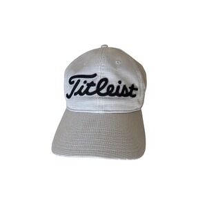 Titleist Golf Hat Adjustable Strapback Cap Gray Textured Performance Mens Hat
